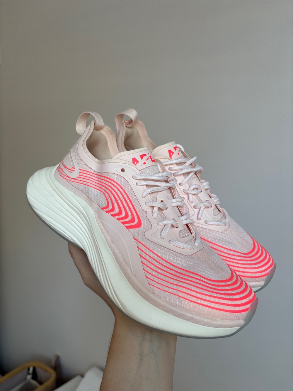 NWOT APL Women's Streamline Running Shoes In Cream/Magma/White size 5.5 y2k
